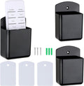 3 Pack Remote Control Holder Wall Mount, Adhesive Remote Holder with Screw Installation Storage Organizer for TV/Media/Air Conditioner Remotes For Home Office School Black