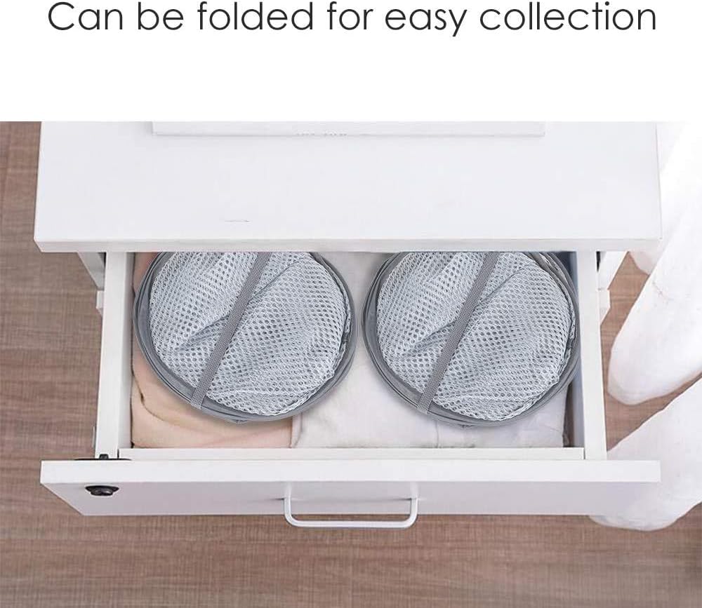 Larpur Pack of 3 Pop up Laundry Hampers, Collapsible Laundry Baskets, Gray