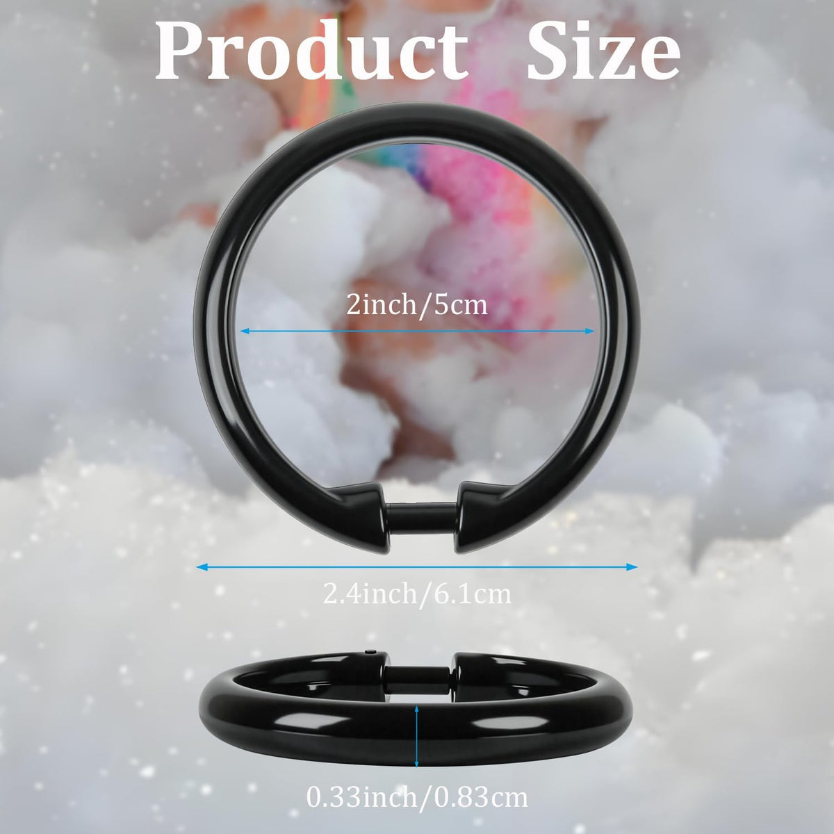 Kutesna 24PCS Shower Curtain Hooks,Black Shower Curtain Rings