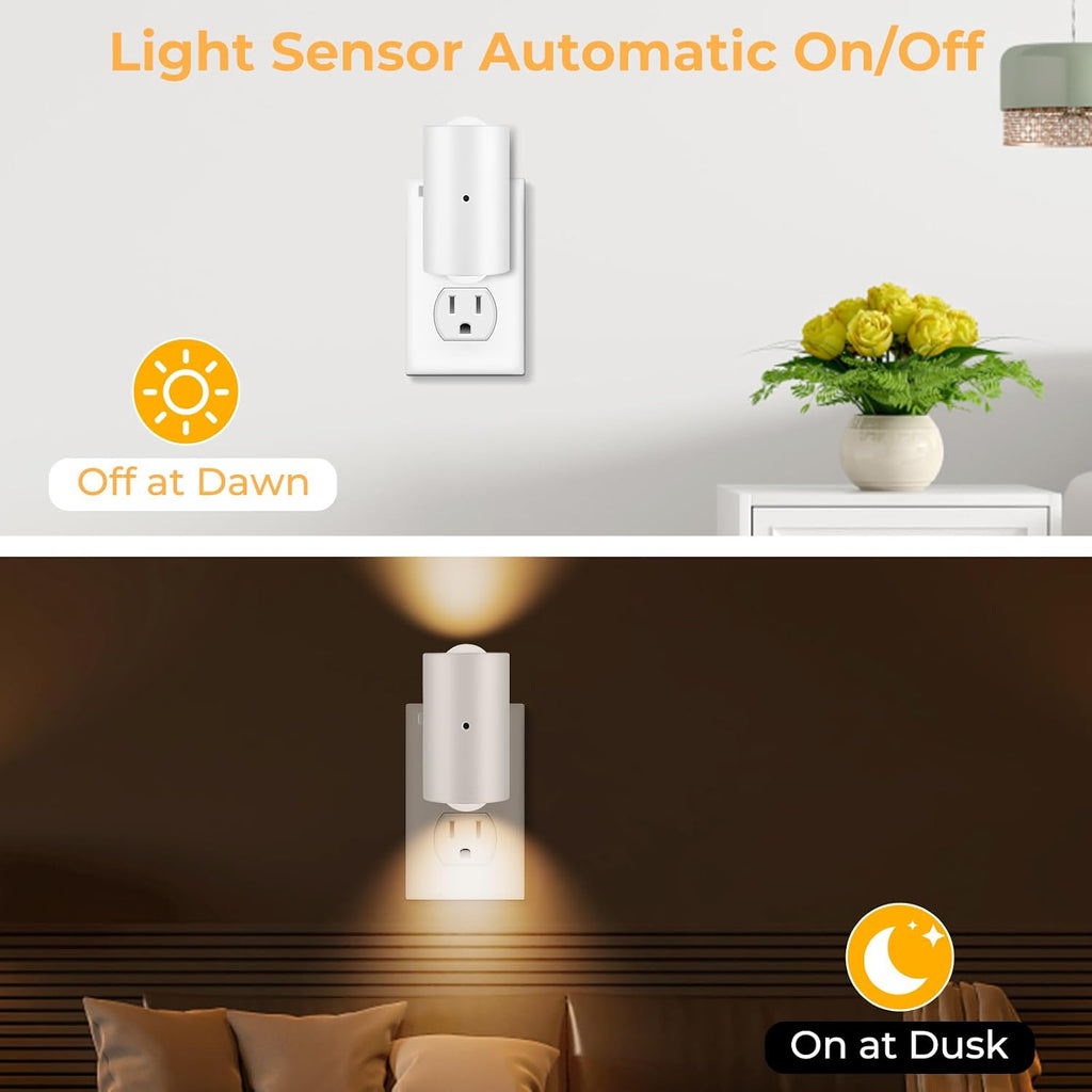 BMXKPO Night Lights Plug into Wall,3000K Soft White,Dusk to Dawn Sensor