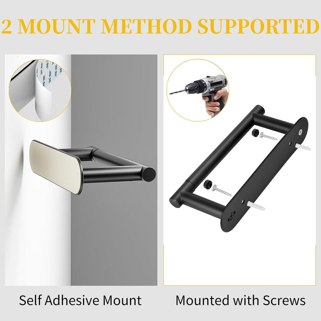 BESy Toilet Paper Holder, Bathroom Tissue Holder Wall Mount Matte Black