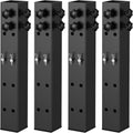 Up Grade 4 Pack Carbon Steel Dorm Bed Riser 2.4" Diameter Metal Bed Riser for Square Wooden Bed Frame, Table Adjustable to 3.2", 5.1", 8.1" or 11.2" Height (for Bed Leg 2.3-3.1")