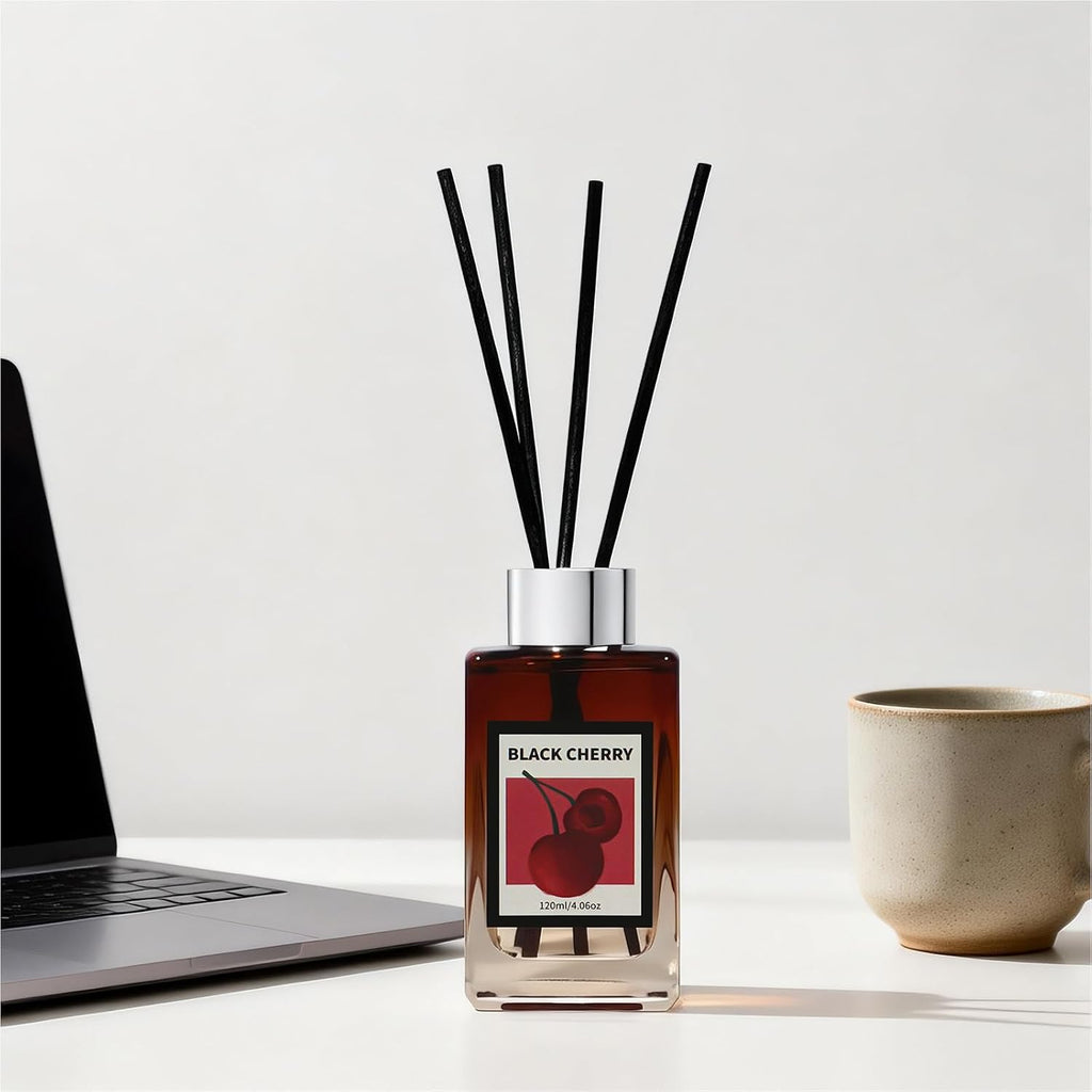 4.06 oz Reed Diffuser Set Black Cherry Air Freshener for Home