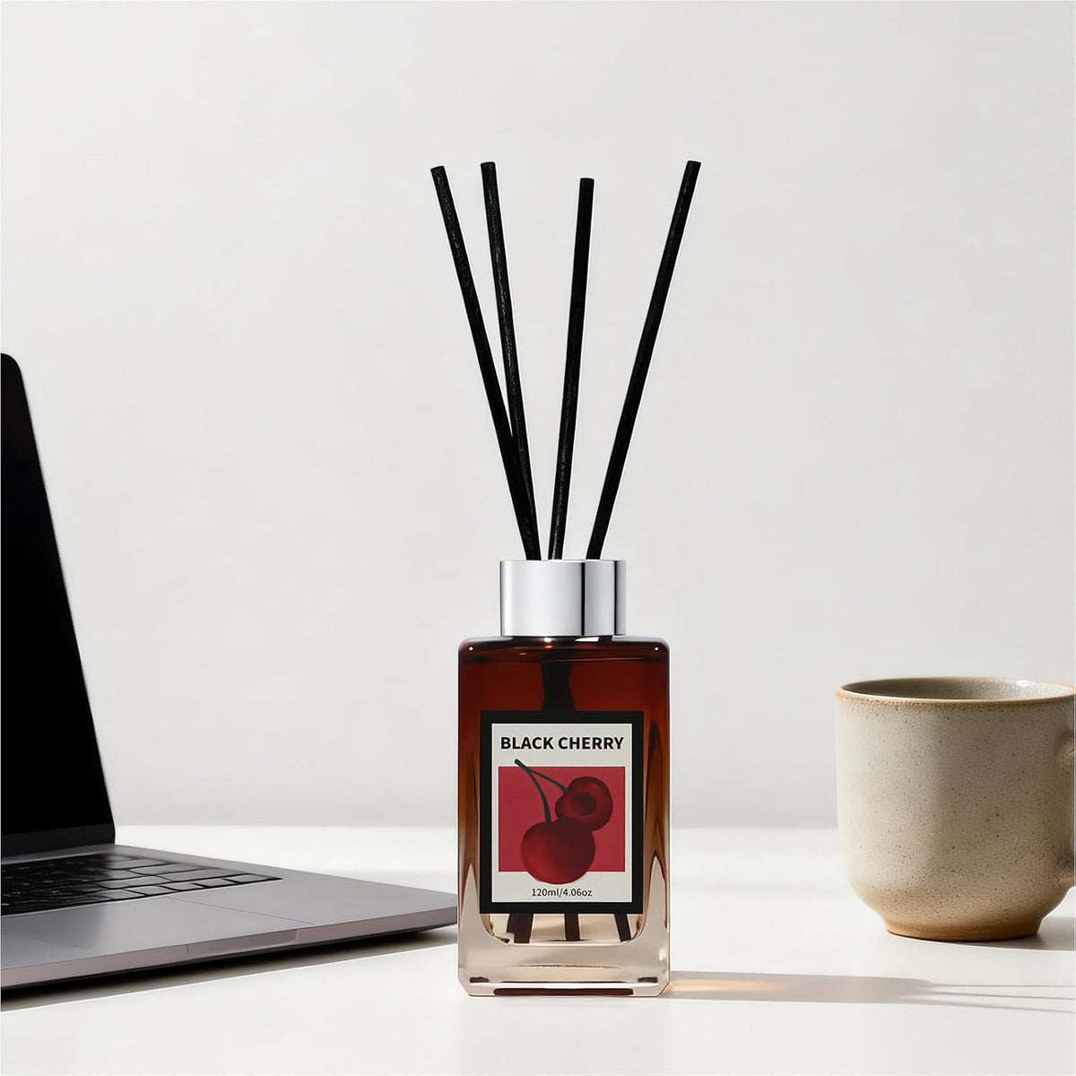 4.06 oz Reed Diffuser Set Black Cherry Air Freshener for Home