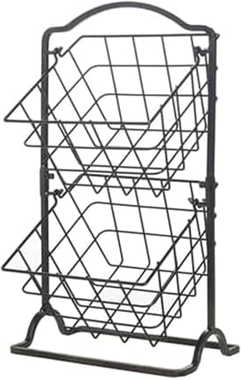 Gourmet Basics by Mikasa General Store 2-Tier Metal Countertop Fruit Storage Basket, Antique Black