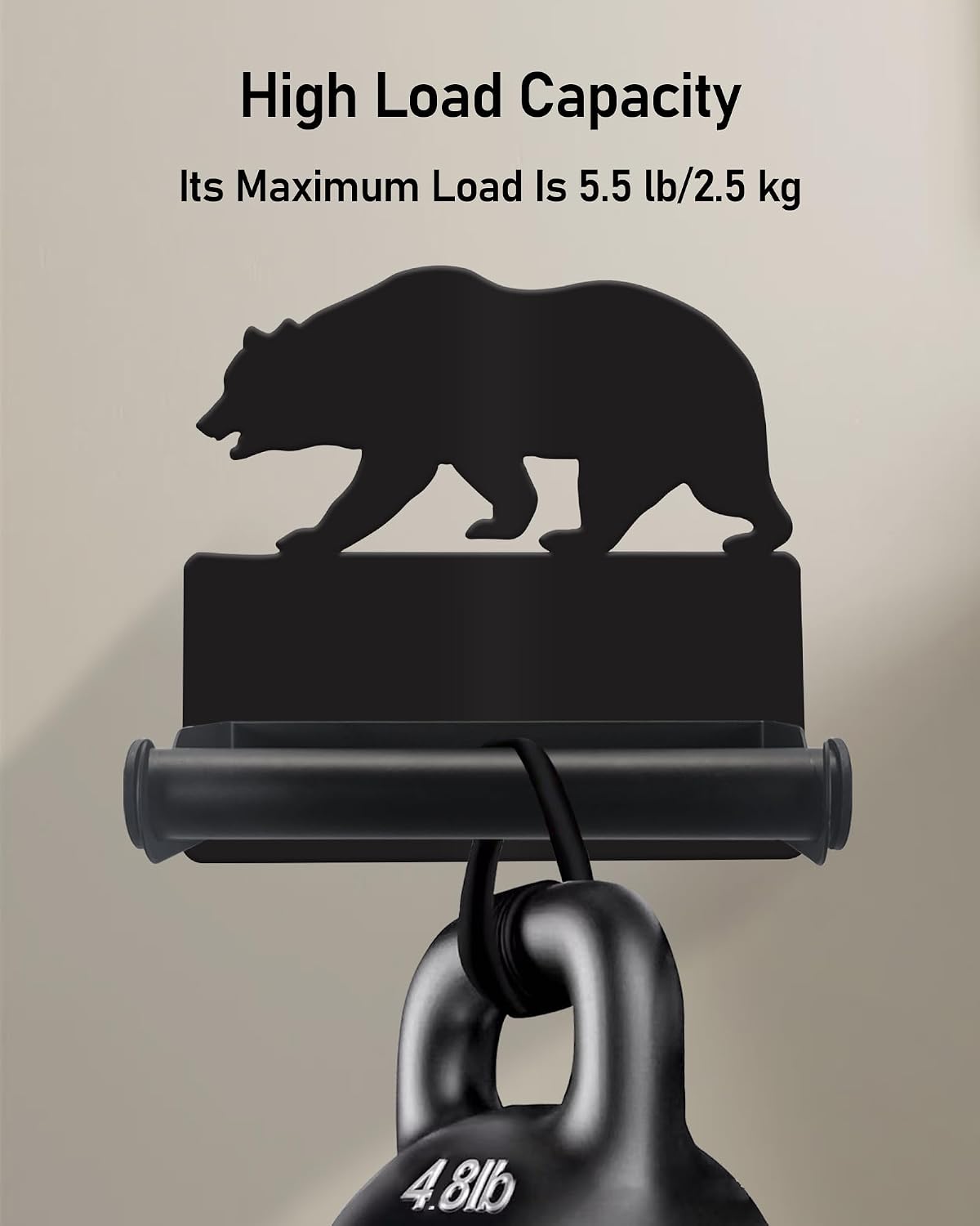 Forest Bear Toilet Paper Holder Wall Mounted, Bathroom Decorative Metal Toilet Paper Mega Roll Holder, Rustproof Matte Black Toilet Paper Roll Dispenser for Kitchen Washroom