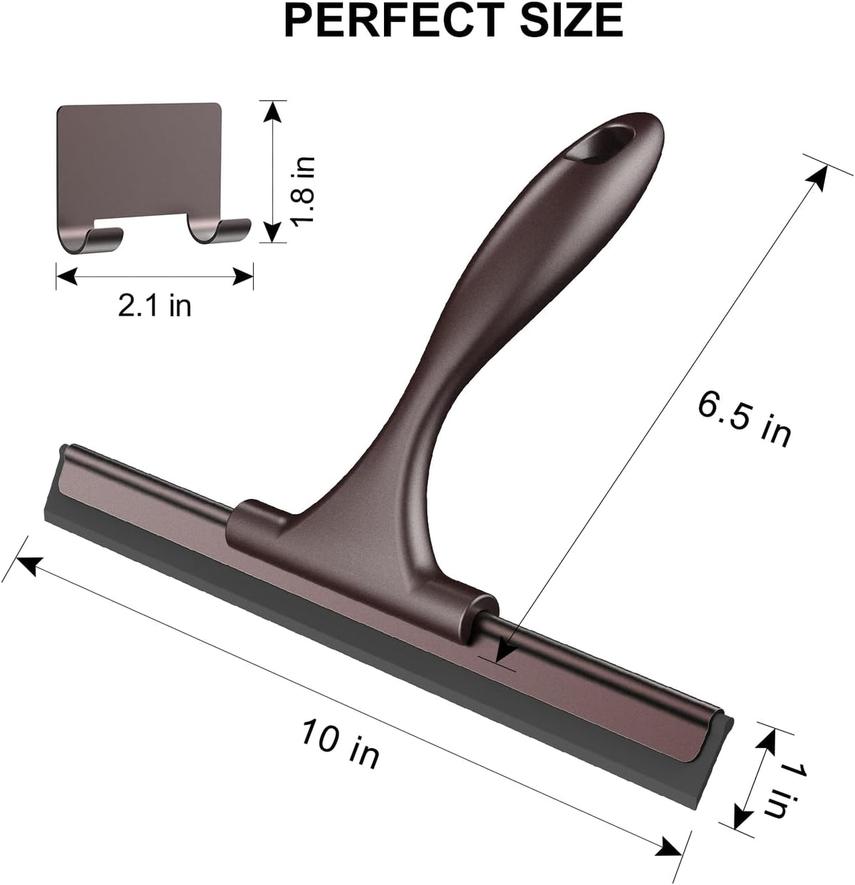 SetSail Squeegee for Shower Glass Door, 10 Inches, Bronze