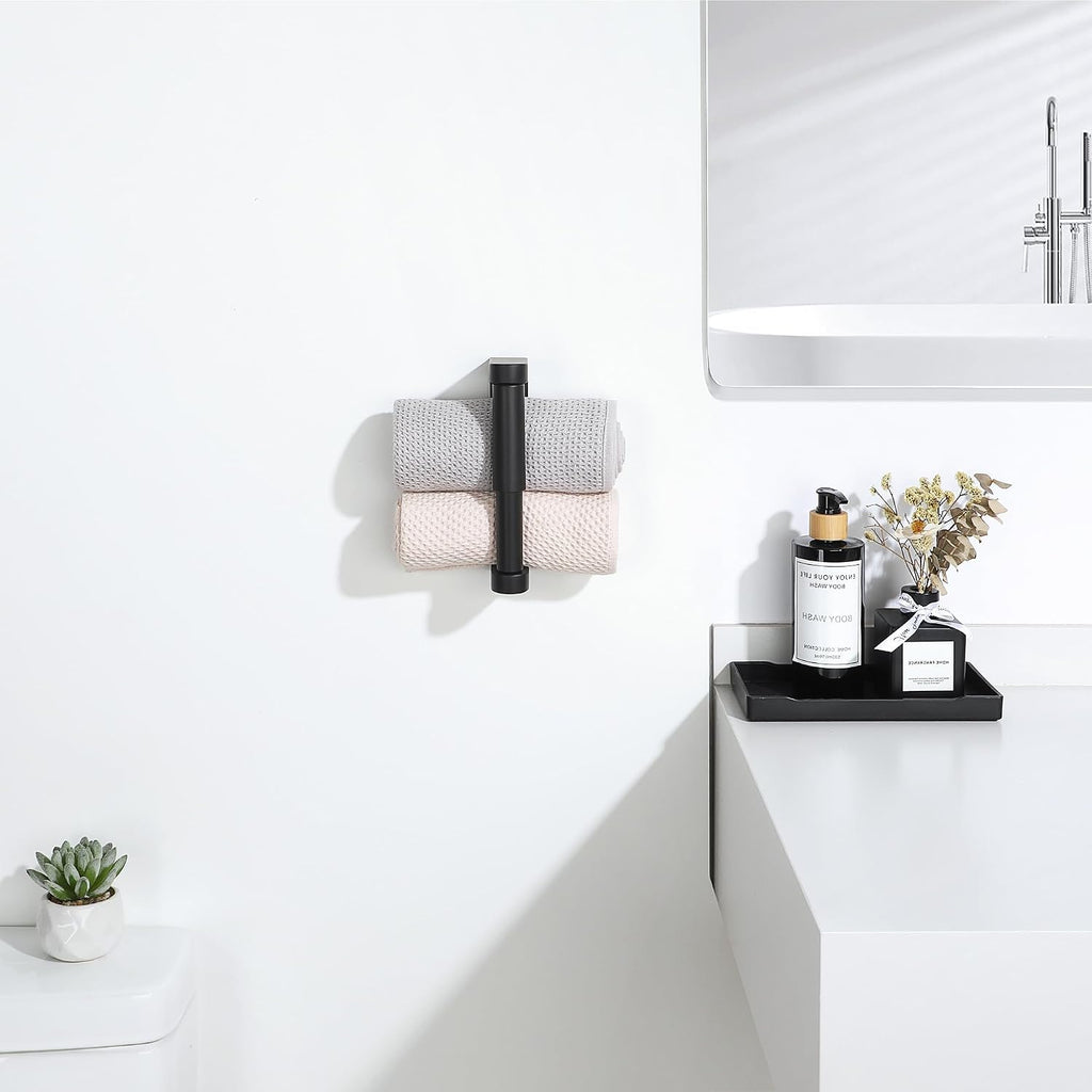 Alise Black Toilet Paper Holder Wall Mounted with Adhesive or Wall Drilling