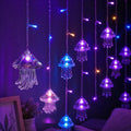 Jellyfish String Lights for Bedroom, USB Hanging Fairy Lights with Remote, Aesthetic Wall Decor Lights for Girls Room, Soft Ambient Lighting for Dorm, Bed, Window