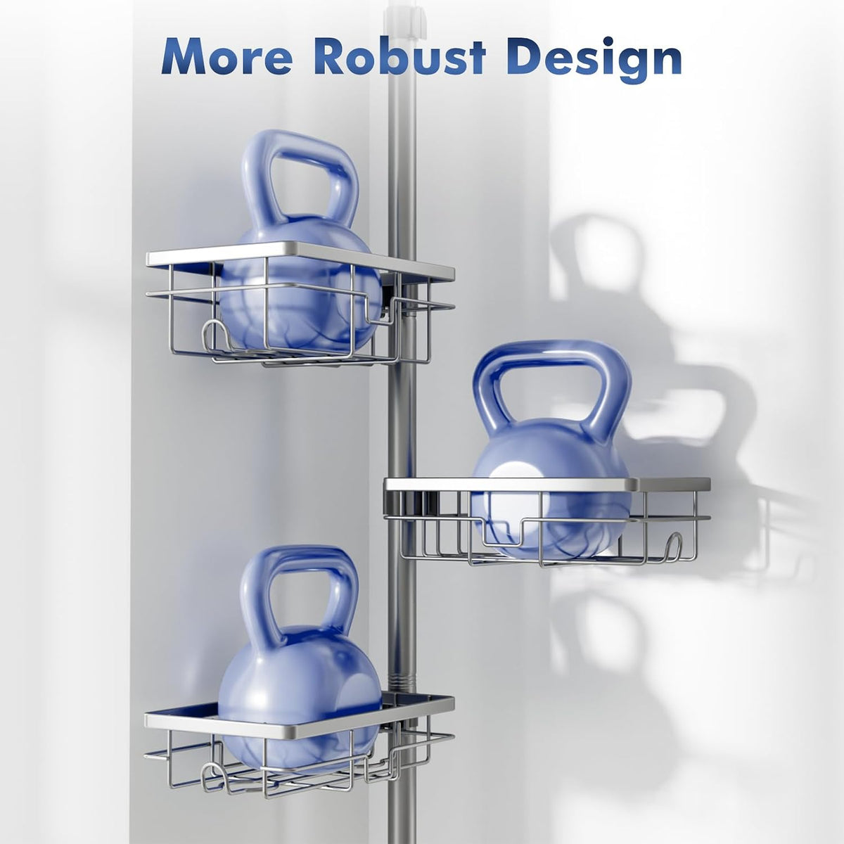 Corner Shower Caddy Tension Pole,Bathroom Shelf for Inside Shower Organizer