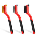 Wire Brush Set, 3 Pcs Stainless Steel/Brass/Nylon Wire Brushes
