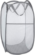 Larpur Popup Mesh Laundry Basket, Collapsible Laundry Hamper Portable Clothes Washing Laundry Hamper with Reinforced Carry Handles for Home, Dormitories, Travel, Apartments (Grey)