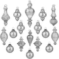 Christmas Ball Ornaments Mercury Glass Drop Ornaments Holiday Trees Wreaths & Garland Decor Silver Color Size: 1.57''-5.39''(17 Pieces)
