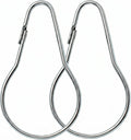 Metal Shower Curtain Rings Steel Round Hooks Ring (24 Pack) 2.7 Inch Rustproof for Bathroom Showers Rod (Silver)
