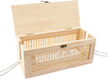 JJSQ Cable Management Box, Large Cable Box Hider for Power Strip & Router, Natural Wooden Cord Organizer Box, Cable Storage Box to Hide Cords, Desk Cord Organizer 12.6 × 5.1× 5.5 in