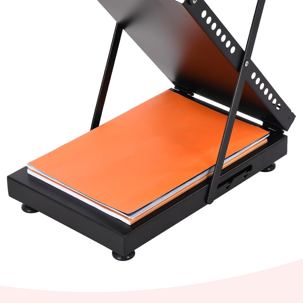 PATIKIL Foldable Magazine Display Racks Floor Standing 5 Layers Brochure Stand Catalog Literature Holder with Wheels for Hotel, Exhibition, Trade Show, Office