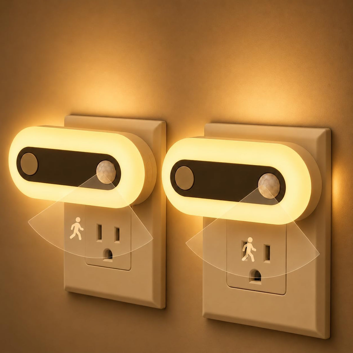 Plug In Night Light Halloween Orange Motion Sensor and Dusk to Dawn