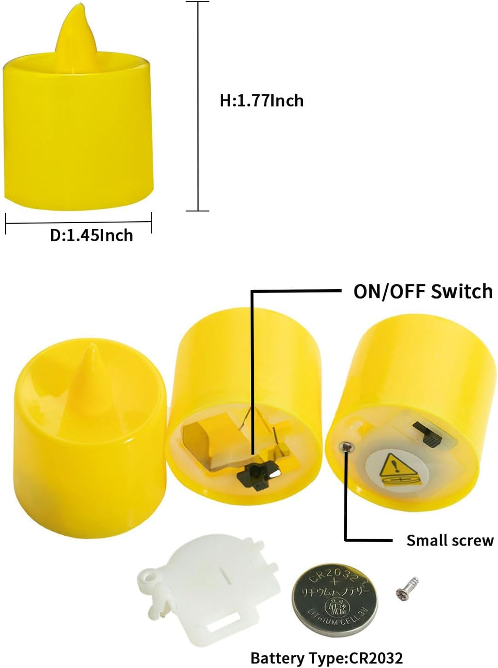 LANKER 24 Pack Flameless Led Tea Lights Candles, Flickering Yellow Candles (Yellow - 24Pack)