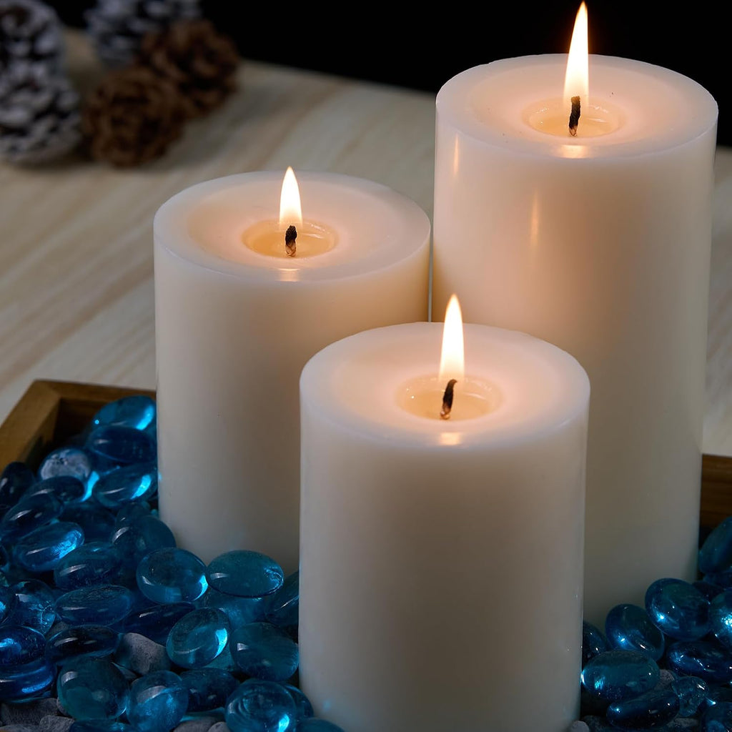 Pillar Candles White 12 Pack, 2.8x4 Inch Unscented Candle