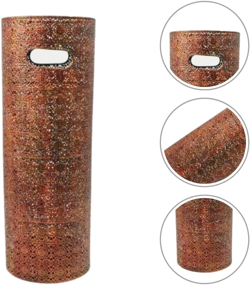 Concepts 21 inch Heavy Duty Metal Umbrella Stand - Durable Storage Holder for Umbrellas - Indoor and Outdoor Use - Stylish and Modern Organizer for Entryways. (Copper Lace)