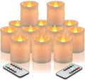 Flameless Votive Candles, 2"x2.7" Battery LED Tealights Ivory 12 Pack