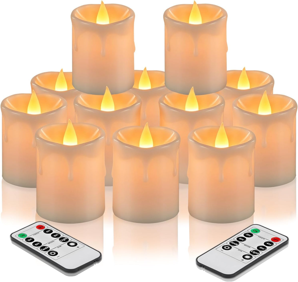 Flameless Votive Candles, 2"x2.7" Battery LED Tealights Ivory 12 Pack