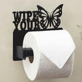 Butterfly Toilet Paper Holder Wall Mounted, Bathroom Decorative Metal Toilet Paper Mega Roll Holder, Rustproof Matte Black Toilet Paper Roll Dispenser for Kitchen Washroom