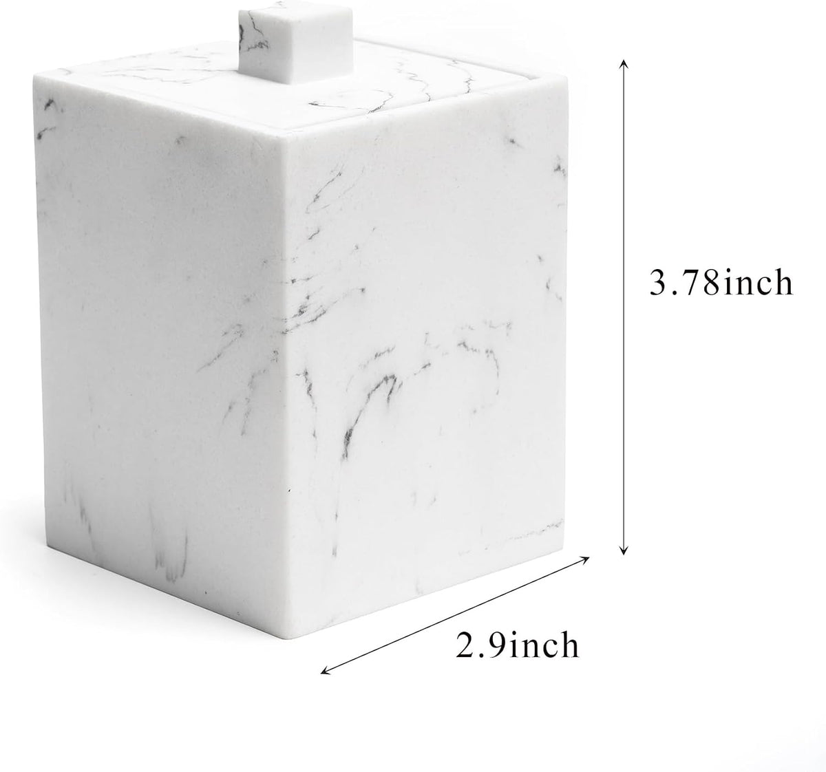 Qtips Holder with lid, q tips holder, Cotton Ball Holders for Bathroom, Resin Bathroom Jars, Cotton Ball Organizer for Jewelry Necklace Ring Earring Storage Jar Gift Case, Gravel White
