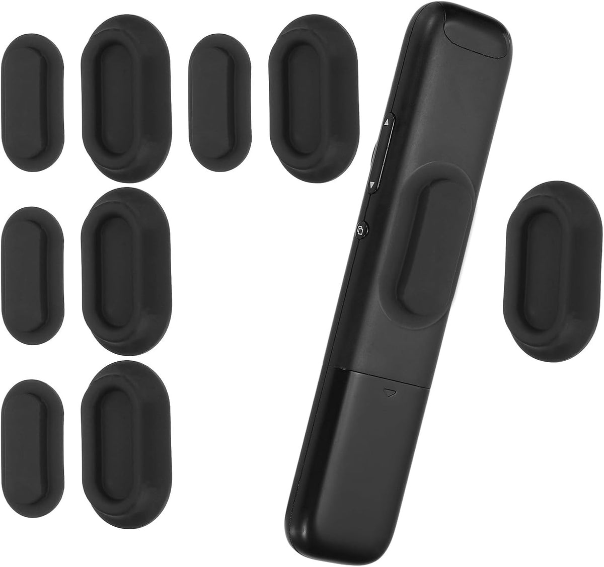 PATIKIL Magnetic Remote Control Holder Wall Mount, Silicone Remote Control Organizer Strong for tv Remote Control Air Conditioning, 5 Pcs, Black