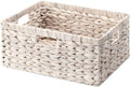 StorageWorks Large Wicker Baskets for Storage, White Wicker Baskets, 1-Pack