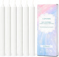 6 Pack White Taper Candles,10 Inch Dripless Palm Wax Candlesticks