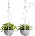 Artilady Macrame Hanging Planters Indoor Plant Hanger, Ivory White