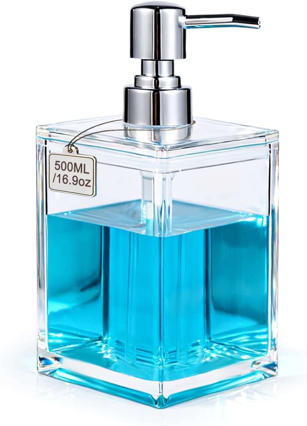 LGURT Clear Acrylic Soap Dispenser, 500ml Hand Soap Pump