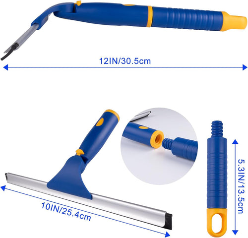 10" Swivel Window Cleaning Squeegee, All-Purpose Anti-Slip Window Squeegee with 2 Blades, Window Cleaner Tool Bathroom Squeegee for Shower Doors, Tile Shower Walls，Mirrors,Car Windshields