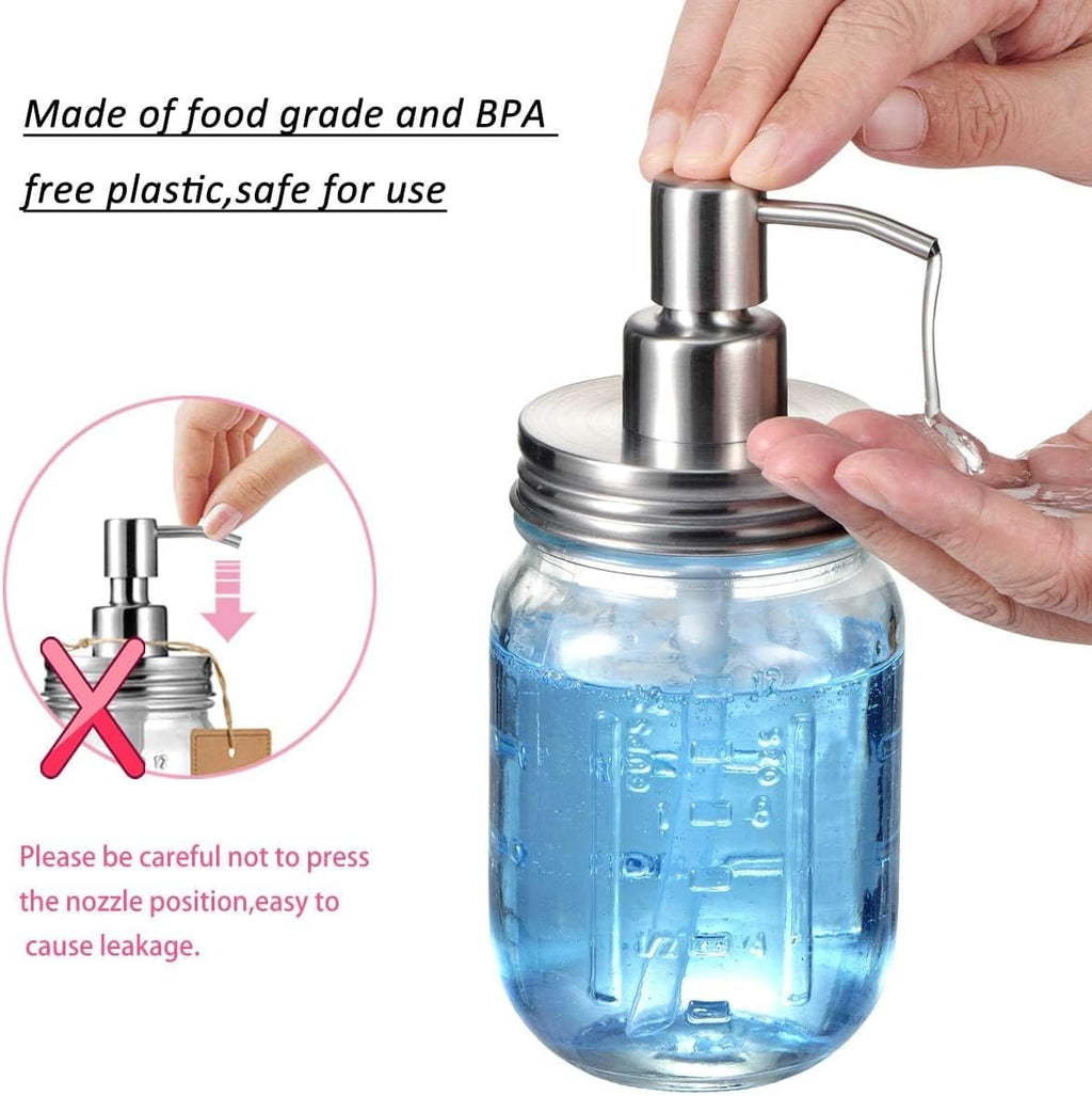 Amolliar Mason Jar Liquid Soap Dispenser Soap Pump, Brushed Nickel 1 Pack