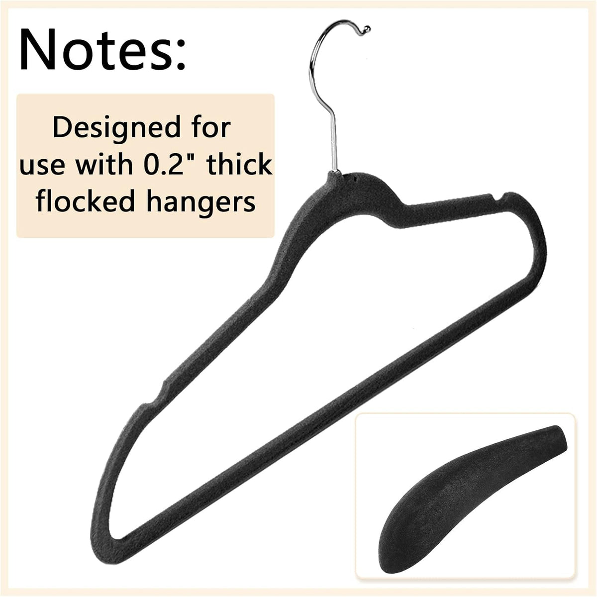 Qunclay 8 Pcs Velvet Hanger Shoulder Pads Black Form Pads Shaper Protectors