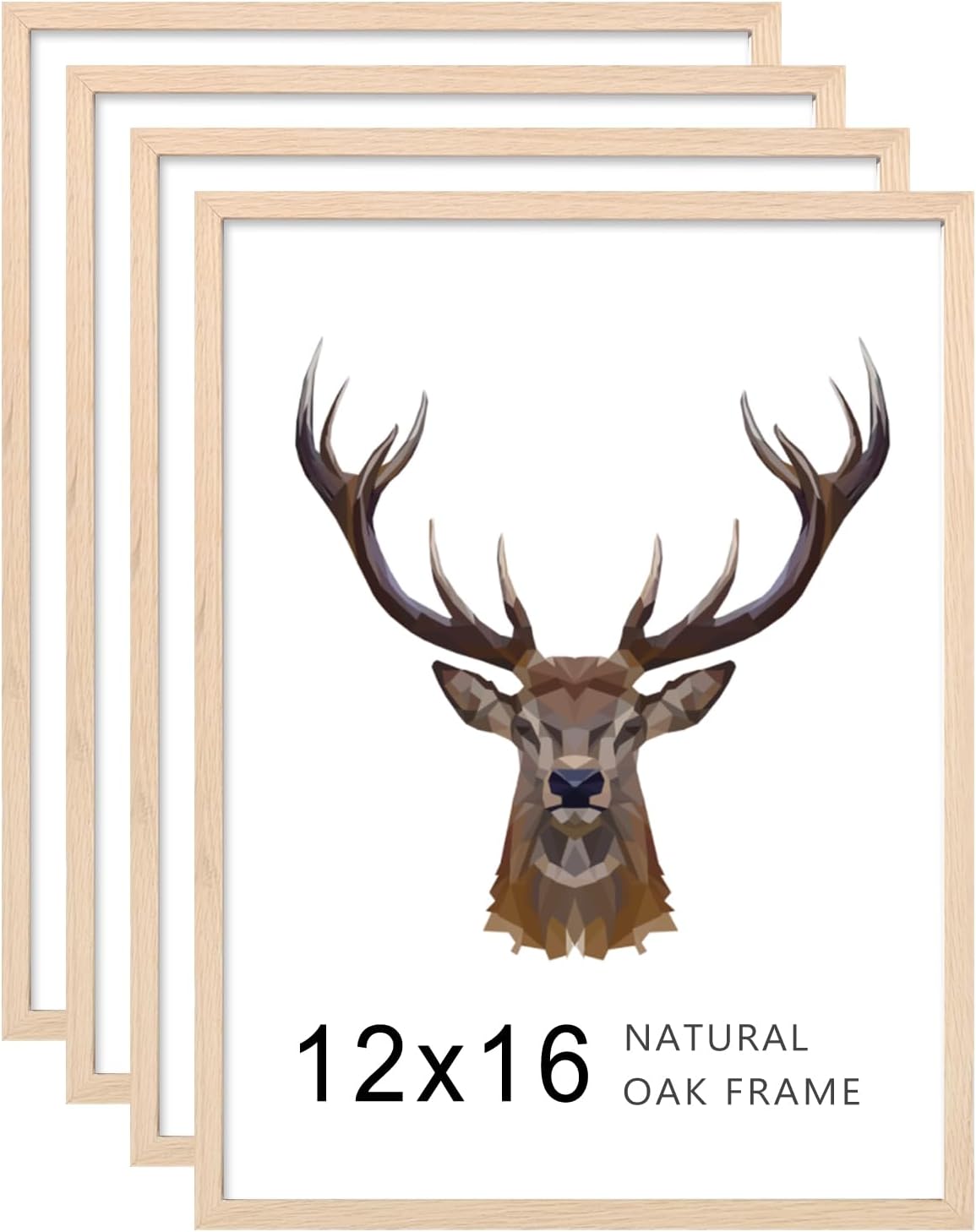 KINLINK 12x16 Picture Frames Natural Oak Wood Frames Set of 4