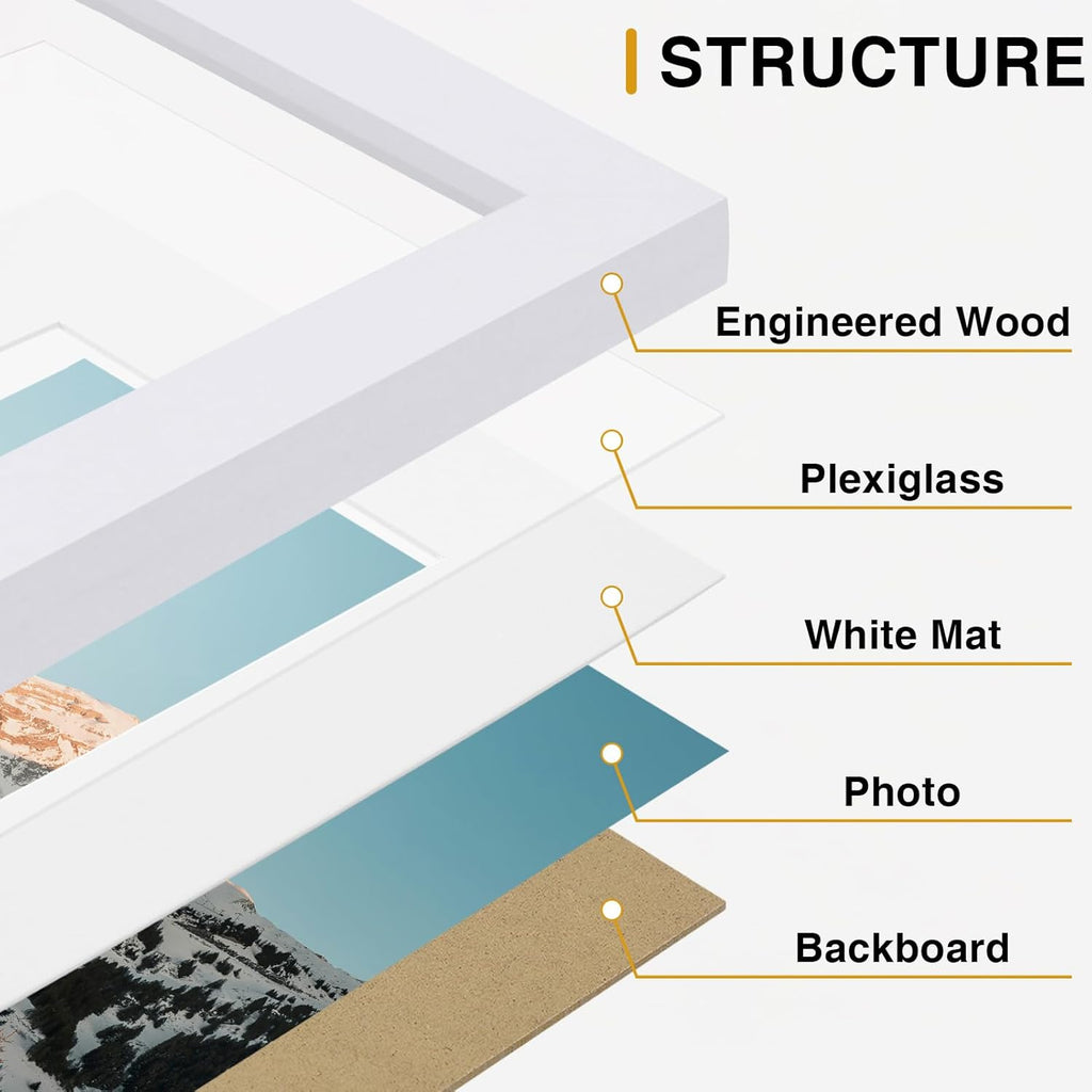 Vittanly 12 Pack Picture Frames Collage Wall Decor, White