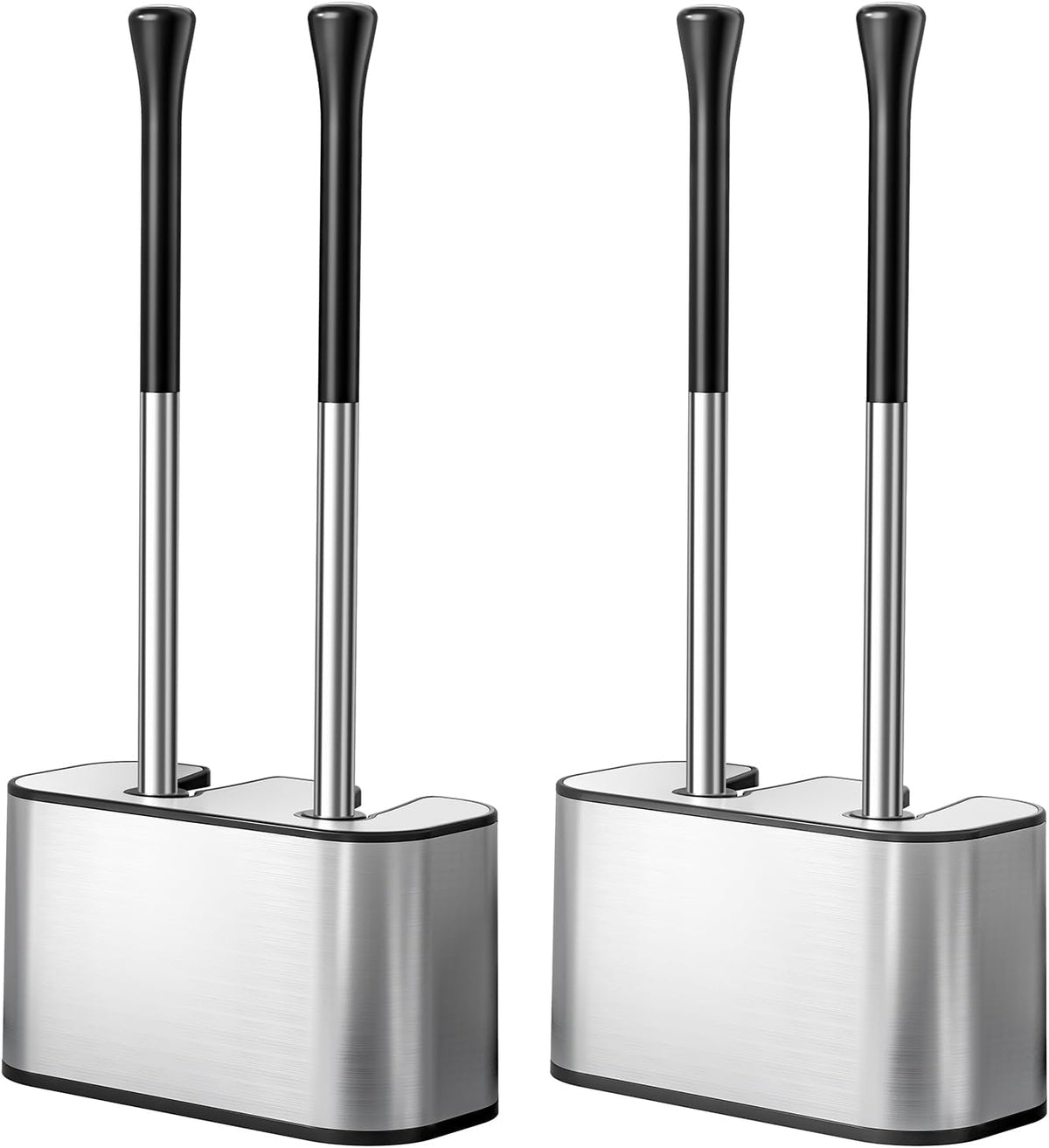 HAMITOR Toilet Bowl Brush and Plunger Set: 2-in-1 Hidden Holder