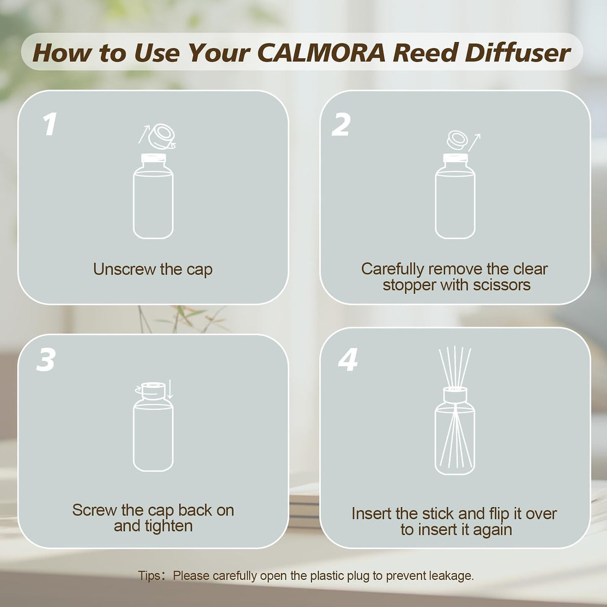 CALMORA Reed Diffuser Set of 3, 50ml Citrus/Linen/Vanilla Scented Oil Diffuser with 15 Sticks | Home Fragrance for Bedroom, Bathroom, Office & Living Room for Women Men