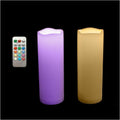 2 Pack Color Changing LED Flameless Pillar Candles with Remote, 3” x 8”
