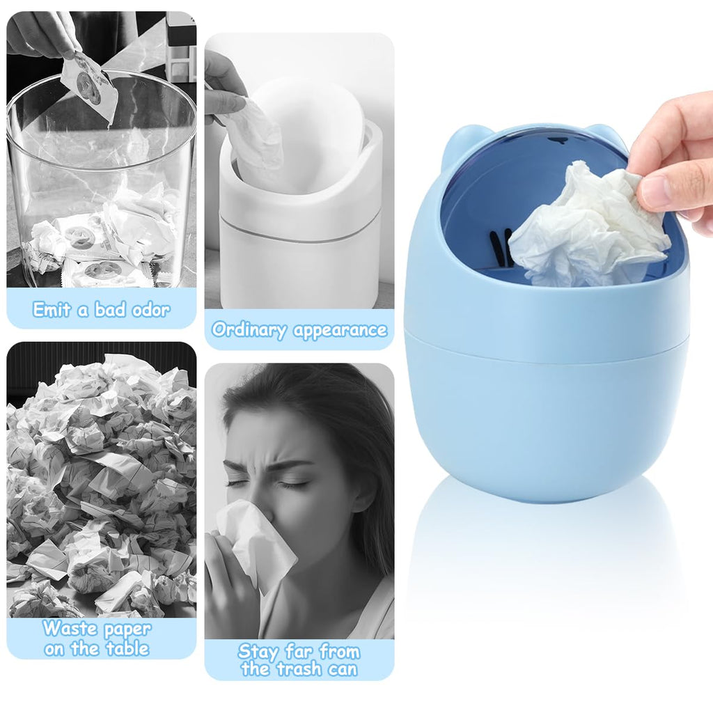 Cute Mini Trash Can with Lid for Home