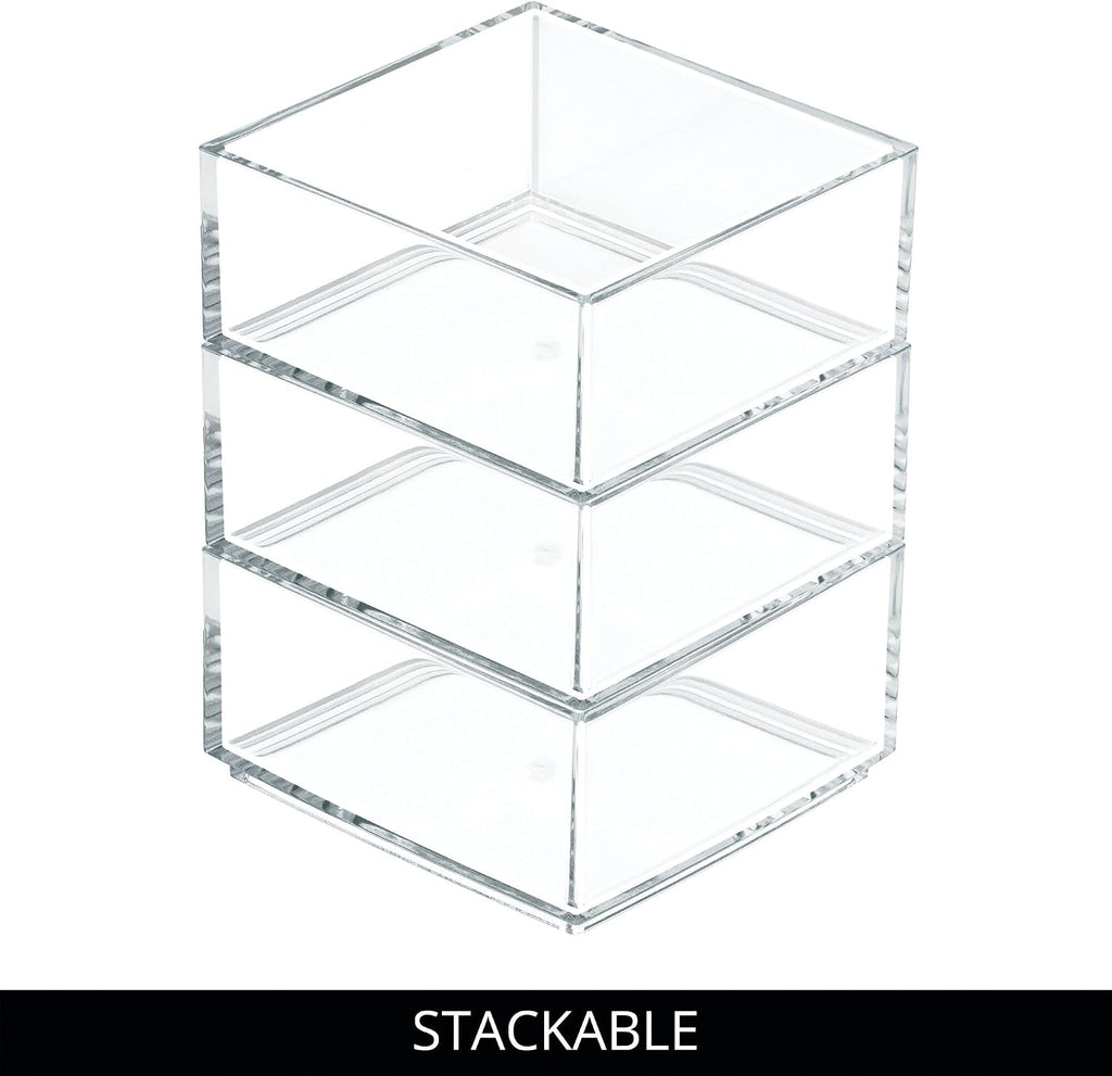 iDesign Clarity Plastic Drawer Organizer, Clear, X-Small, 4" x 4" x 2"
