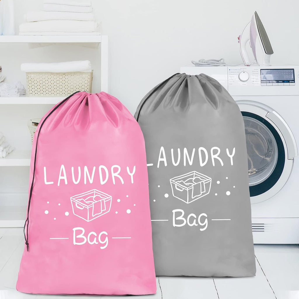 Sylfairy 2 Pack Extra Large Travel Laundry Bag, Dirty Clothes Organizer with Drawstring,Heavy Duty Travel Laundry Bags,Easy Fit a Laundry Hamper Travel Essentials