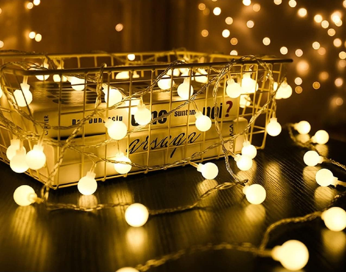 Globe String Lights 20ft 40 LED USB Powered Warm White Fairy Lights for Birthday Party Wedding Christmas and Home Decoration.