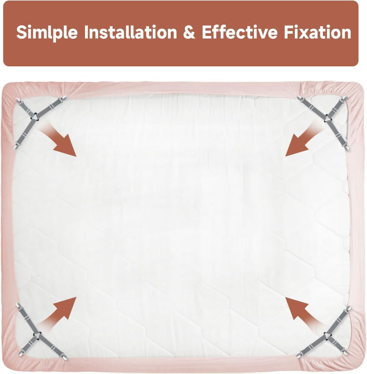 Fitted Bed Sheet Holders for Corners, Pack of 4 Bed Sheet Straps