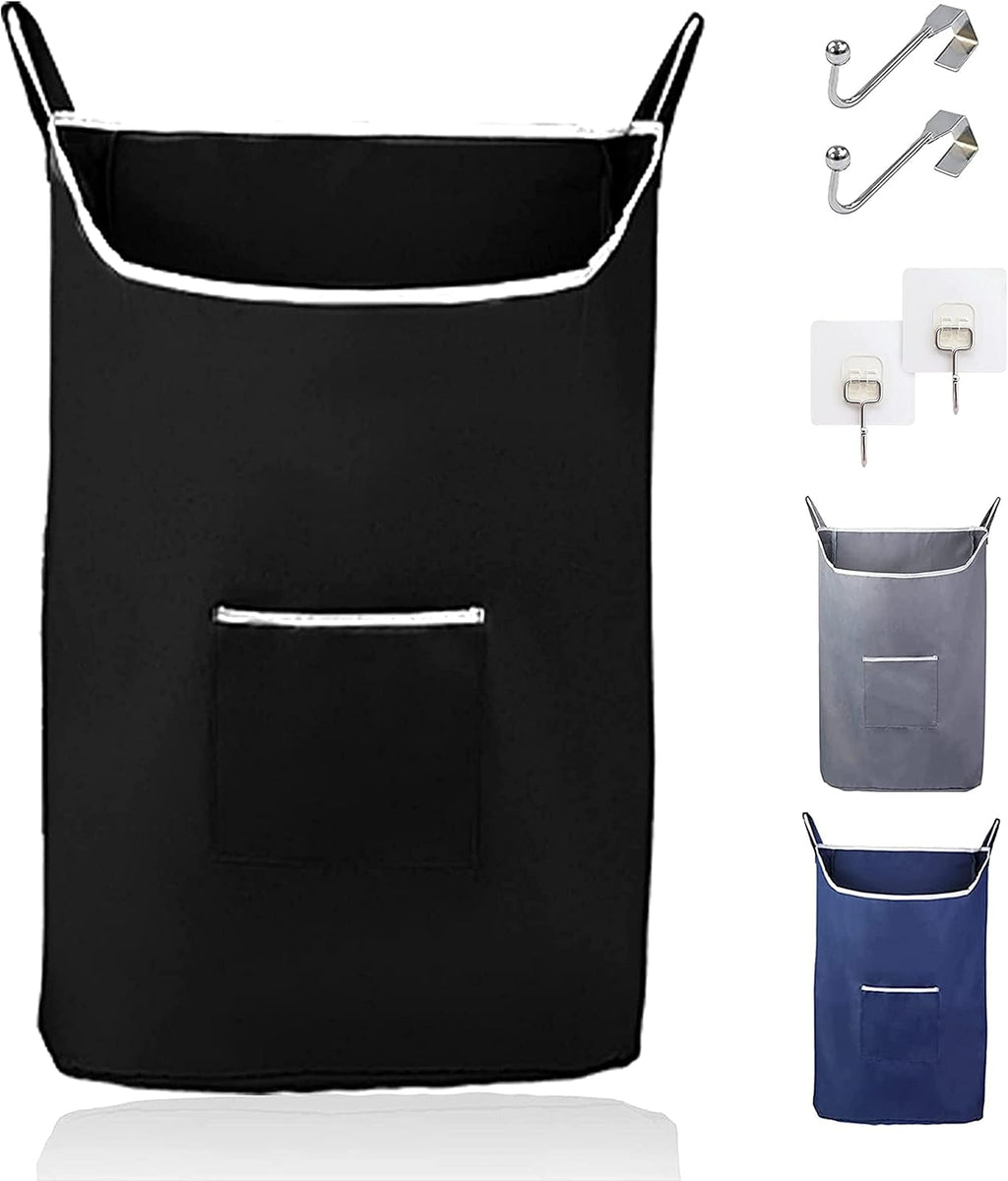 TFLC X-Large Hanging Laundry Hamper bag, 20x3.75x31", Black-XL