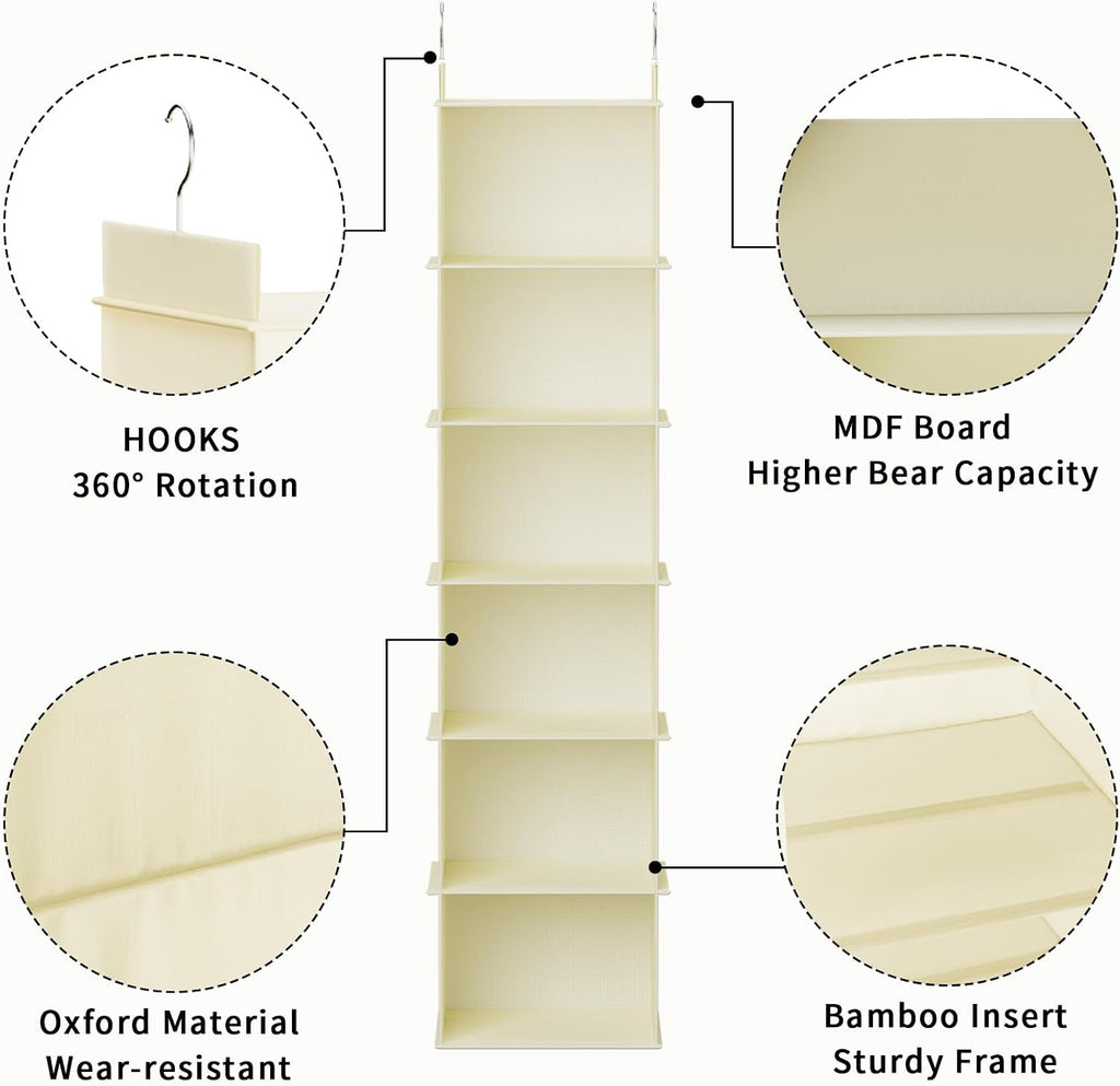 YOUDENOVA Hanging Closet Organizer, Closet Organizers and Storage, Beige