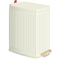 Small Bathroom Trash Can with Air Freshener Soft Close Lid, 6 Liter/ 1.6 Gallon Stainless Steel Garbage Can with Removable Inner Bucket,Step Pedal, Slim Wastebasket for Bedroom, Toilet (Ivory White)