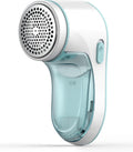 Fabric Shaver, Lint Remover Sweater Shaver, Effectively and Quickly Remove Pills, Lint Shaver with Stainless Steel 3-Leaf Blades and Safety Lock Protection(Green & White)